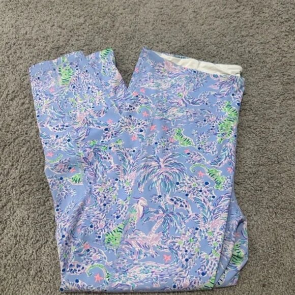 Lilly Pulitzer Blue Peri the Turtle Package Weekender High Rise Leggings - Picture 7 of 7